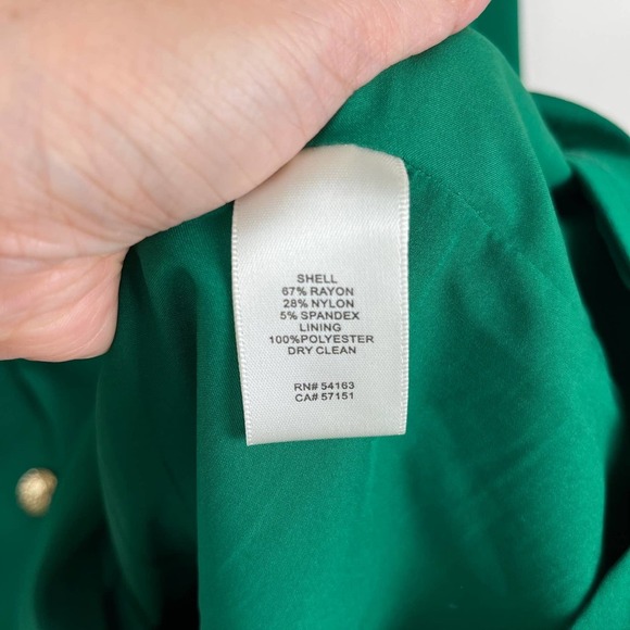 Eliza J gold button green ponte‎ A line dress size 8 - Picture 9 of 9